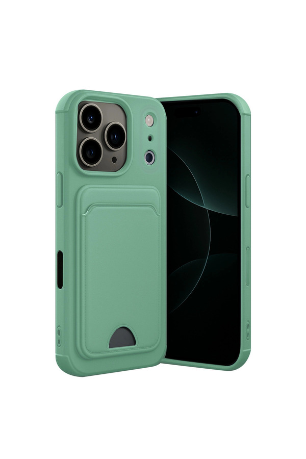 Evi̇mdeyokyok Apple İphone 17 Pro Max Kelvi̇n Kartvi̇zi̇tli̇ Si̇li̇kon - Açık Yeşi̇l