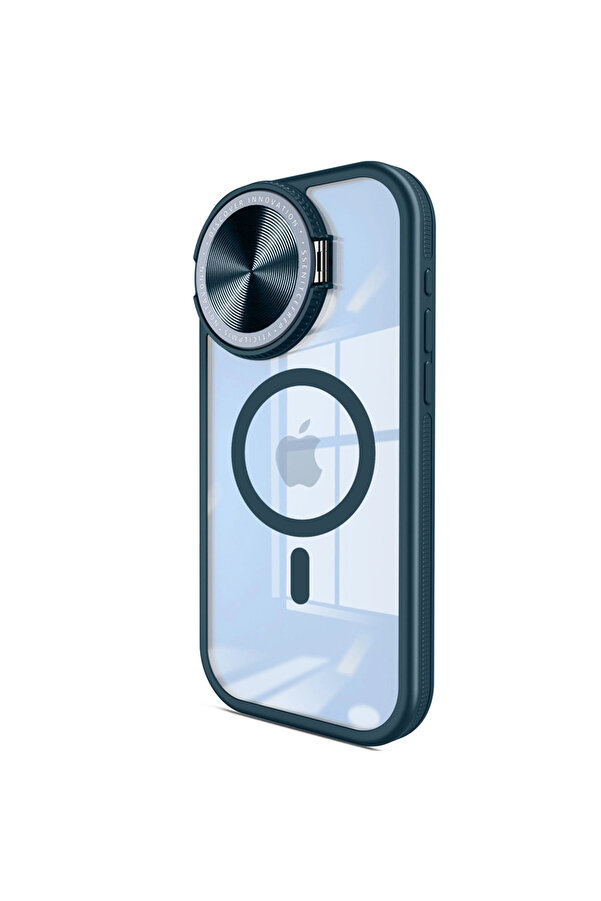 Evi̇mdeyokyok Apple İphone 15 Pro Kılıf Teleskop Lens Magsafe Si̇li̇kon Kapak - Laci̇vert