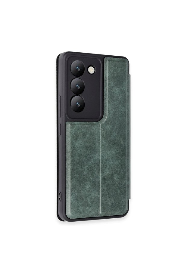 Evimdeyokyok Vivo V30 Lite 4G Kılıf Flip Cover - Koyu Yeşil