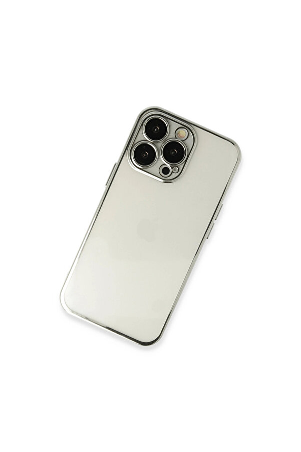 Evi̇mdeyokyok Apple İphone 14 Pro Kılıf Razer Lensli̇ Si̇li̇kon - Gümüş