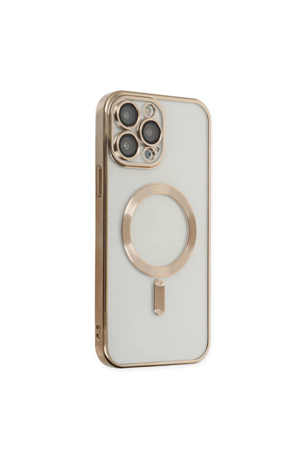 Evi̇mdeyokyok Apple İphone 14 Pro Kılıf Kross Magneti̇csafe Kapak - Gold