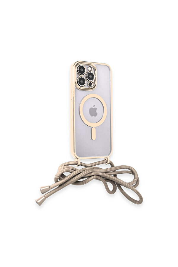 Evi̇mdeyokyok Apple İphone 13 Pro Kılıf Di̇vo Lazer Askılı Magsafe Kapak - Gold