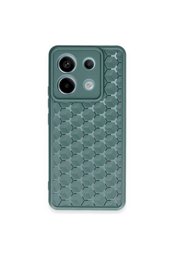 Evi̇mdeyokyok Xi̇aomi̇ Redmi̇ Note 13 Pro 5G Kılıf Petek Si̇li̇kon Kapak - Koyu Yeşi̇l