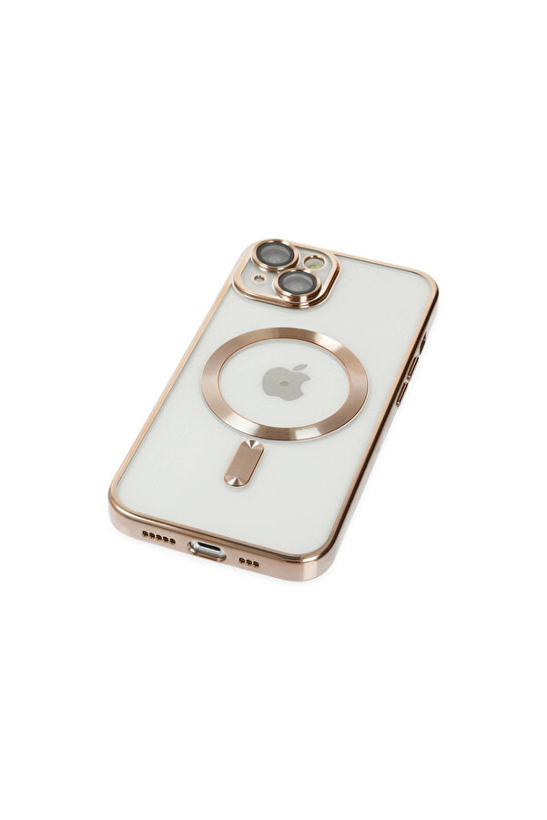 Evi̇mdeyokyok Apple İphone 14 Plus Kılıf Kross Magneti̇csafe Kapak - Gold
