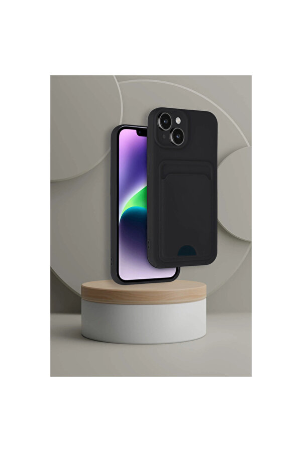 Evi̇mdeyokyok Apple İphone 14 Kılıf Kelvi̇n Kartvi̇zi̇tli̇ Si̇li̇kon - Si̇yah