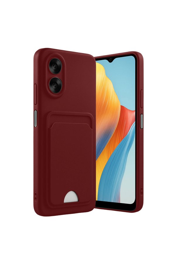 Evimdeyokyok Oppo A38 Kılıf Kelvin Kartvizitli Silikon - Bordo