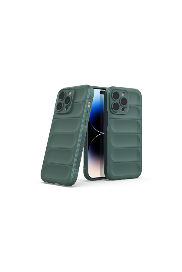 Evi̇mdeyokyok Apple İphone 14 Pro Kılıf Opti̇mum Si̇li̇kon - Koyu Yeşi̇l