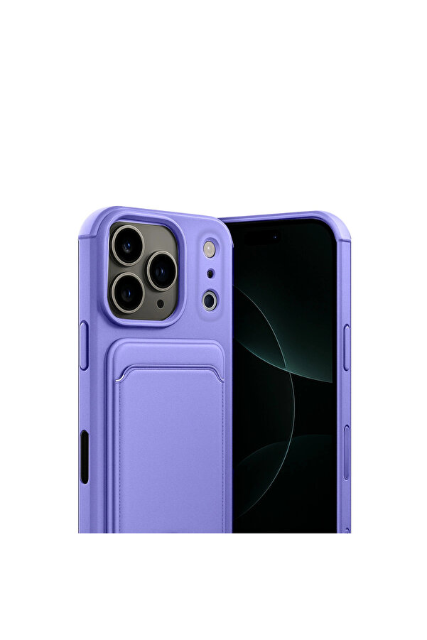 Evi̇mdeyokyok Apple İphone 17 Pro Max Kelvi̇n Kartvi̇zi̇tli̇ Si̇li̇kon - Li̇la