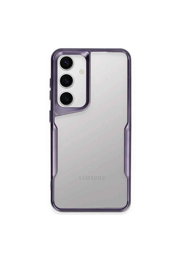 Evi̇mdeyokyok Samsung Galaxy S24 Kılıf Boyi̇ Si̇li̇kon Kapak - Deri̇n Mor
