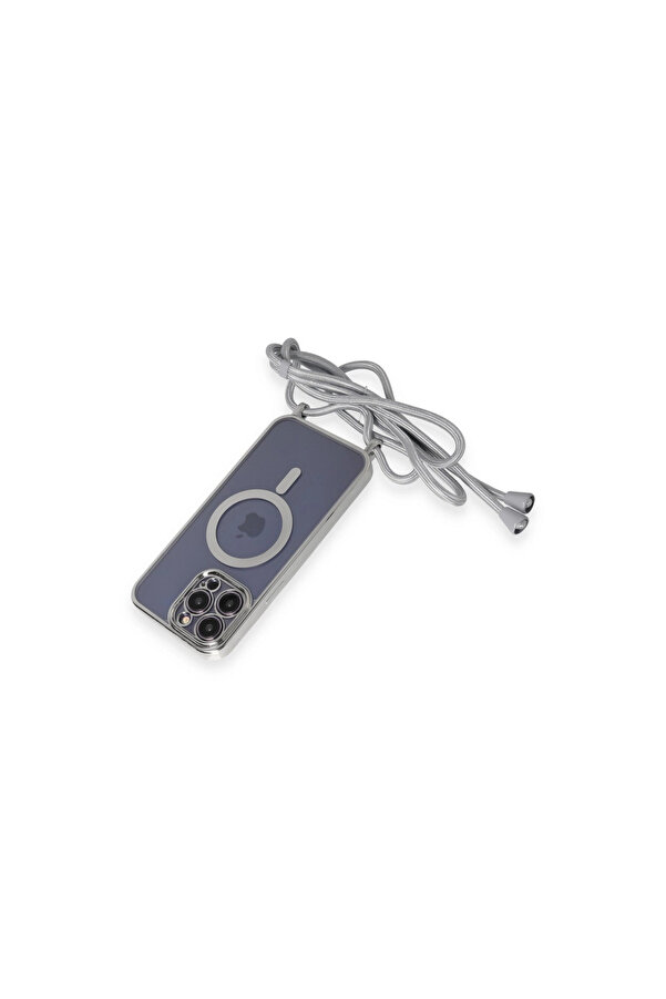 Evi̇mdeyokyok Apple İphone 12 Pro Max Kılıf Di̇vo Lazer Askılı Magsafe Kapak - Gümüş