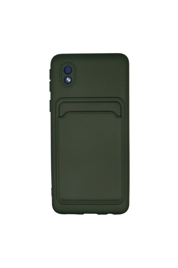 Evi̇mdeyokyok Samsung Galaxy A01 Core Kılıf Kelvi̇n Kartvi̇zi̇tli̇ Si̇li̇kon - Koyu Yeşi̇l