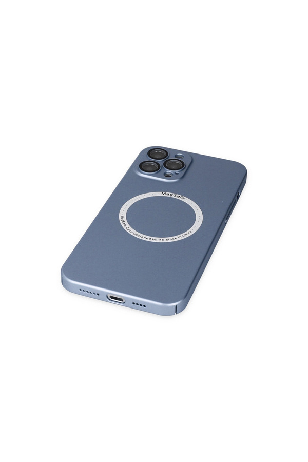 Evi̇mdeyokyok Apple İphone 12 Pro Kılıf Jack Magneti̇csafe Lens Si̇li̇kon - Si̇erra Blue