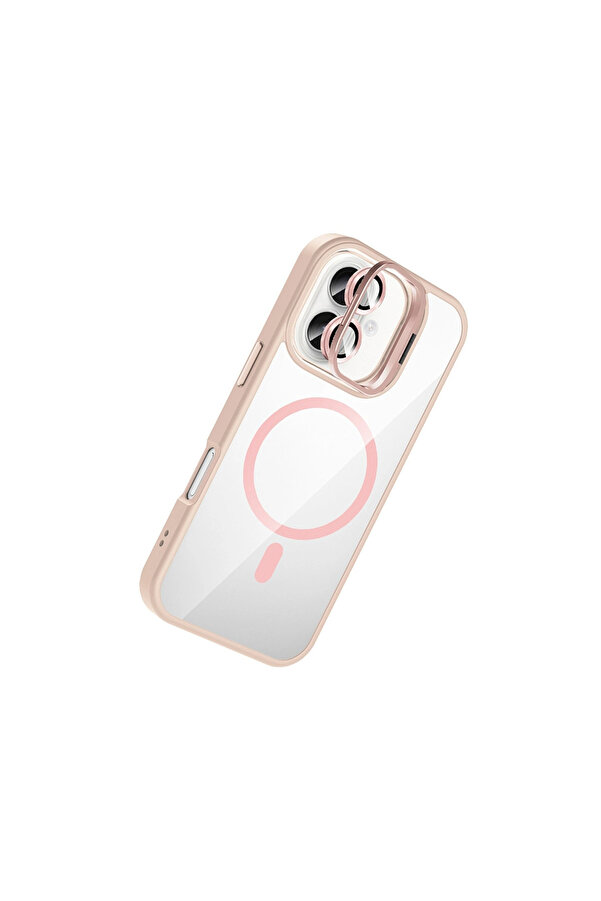 Evi̇mdeyokyok Joko Apple İphone 16 Plus Remi̇m Lensli̇ Magsafe Standlı Kapak - Pembe