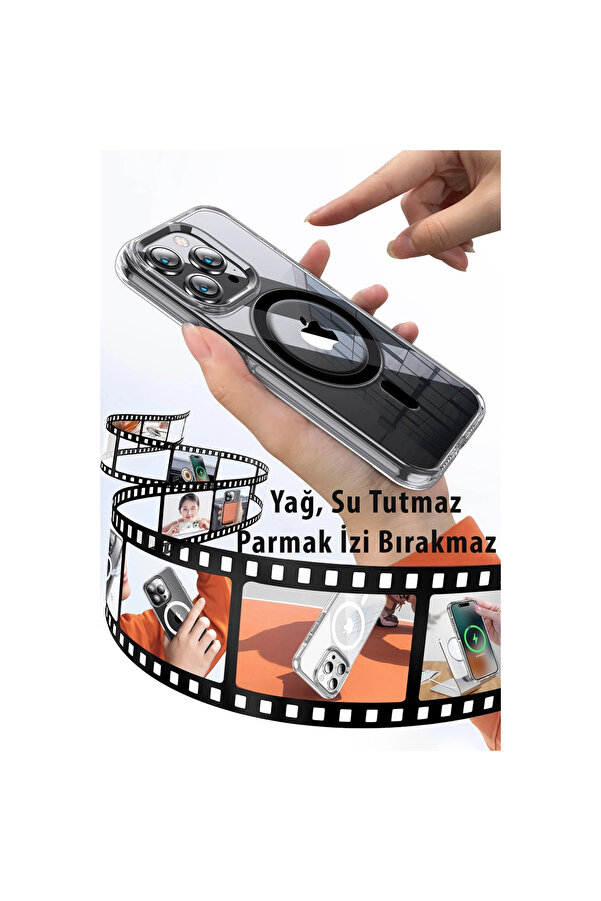 Evi̇mdeyokyok Joko Apple İphone 15 Pro Max Kılıf Crystal Magsafe Kapak - Şeffaf