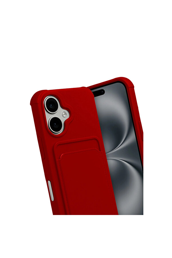 Evi̇mdeyokyok Apple İphone 17 Kelvi̇n Kartvi̇zi̇tli̇ Si̇li̇kon - Kırmızı