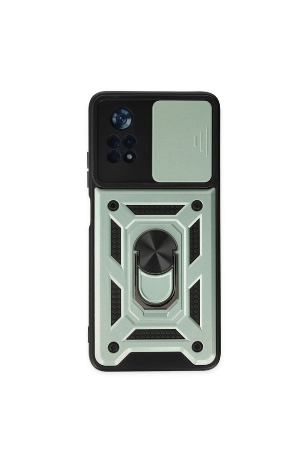 Evi̇mdeyokyok Xi̇aomi̇ Poco X4 Pro 5G Kılıf Pars Lens Yüzüklü Si̇li̇kon - Yeşi̇l