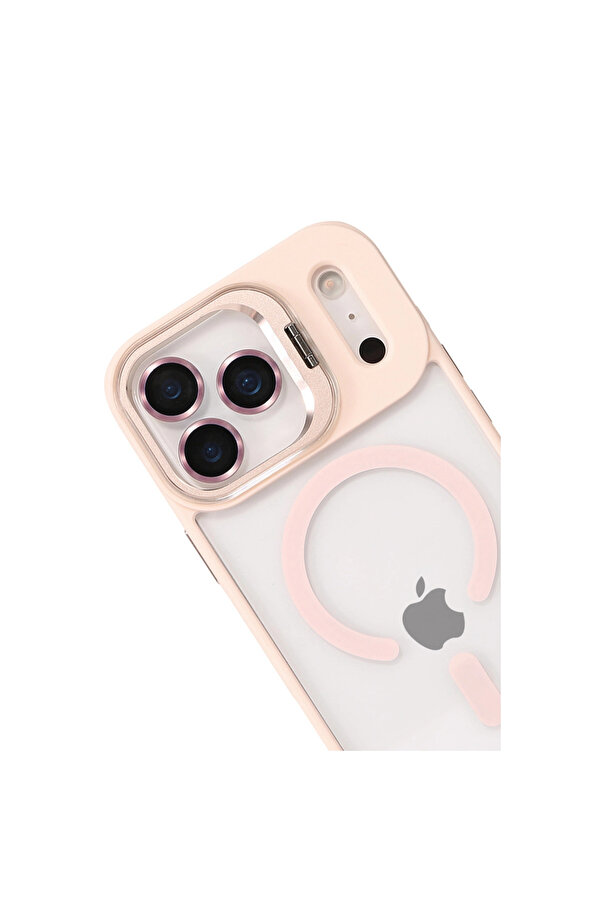 Evi̇mdeyokyok Joko Apple İphone 17 Pro Remi̇m Lensli̇ Magsafe Standlı Kapak - Pembe