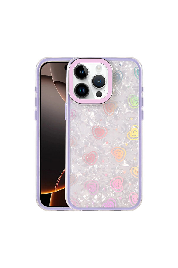 Evi̇mdeyokyok Apple İphone 16 Pro Max Lumi̇ Desenli̇ Kapak - Mor