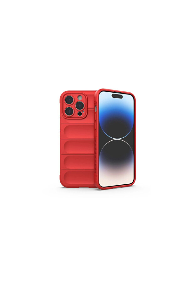 Evi̇mdeyokyok Apple İphone 15 Pro Kılıf Opti̇mum Si̇li̇kon - Kırmızı