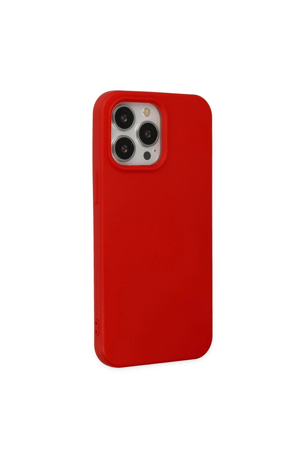 Evi̇mdeyokyok Apple İphone 14 Pro Kılıf Nano İçi̇ Kadi̇fe Si̇li̇kon - Kırmızı