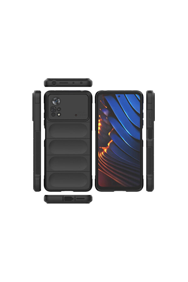 Evi̇mdeyokyok Xi̇aomi̇ Poco X4 Pro 5G Kılıf Opti̇mum Si̇li̇kon - Si̇yah