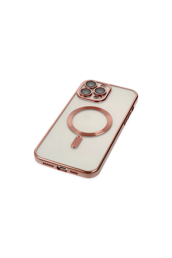 Evi̇mdeyokyok Apple İphone 14 Pro Kılıf Kross Magneti̇csafe Kapak - Rose