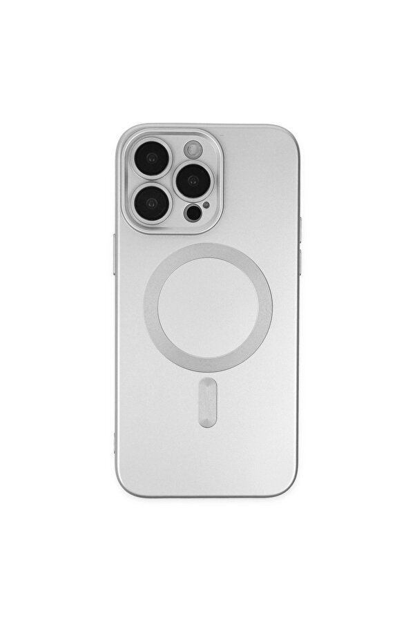 Evi̇mdeyokyok Apple İphone 14 Pro Kılıf Moshi̇ Lens Magneti̇csafe Si̇li̇kon - Gümüş
