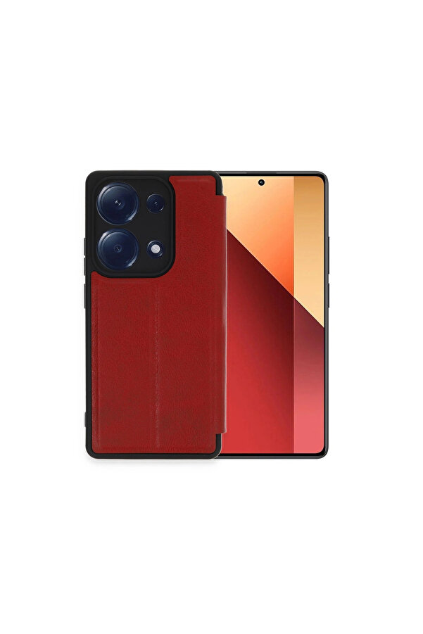 Evi̇mdeyokyok Xi̇aomi̇ Redmi̇ Note 13 Pro 4G Kılıf Fli̇p Cover - Kırmızı