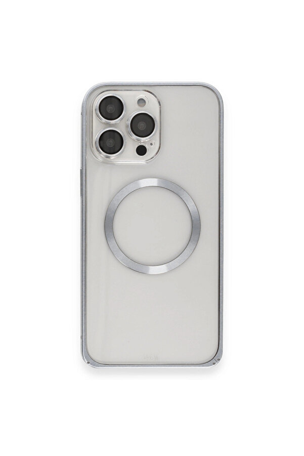 Evi̇mdeyokyok Joko Apple İphone 15 Pro Max Kılıf Metal Bumper Magneti̇csafe Kapak - Gri̇