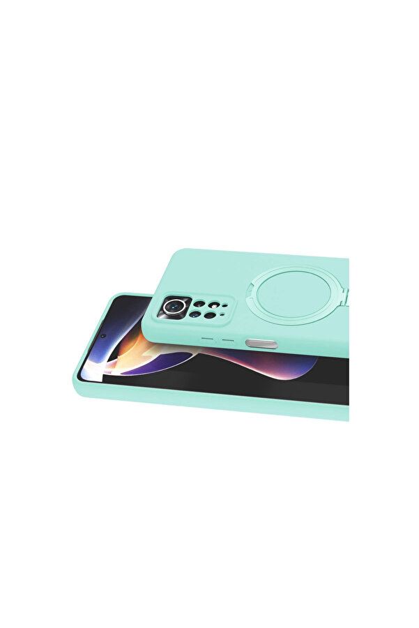 Evi̇mdeyokyok Xi̇aomi̇ Redmi̇ Note 12 Pro 4G Regal Magsafe Standlı Kapak - Su Yeşi̇li̇