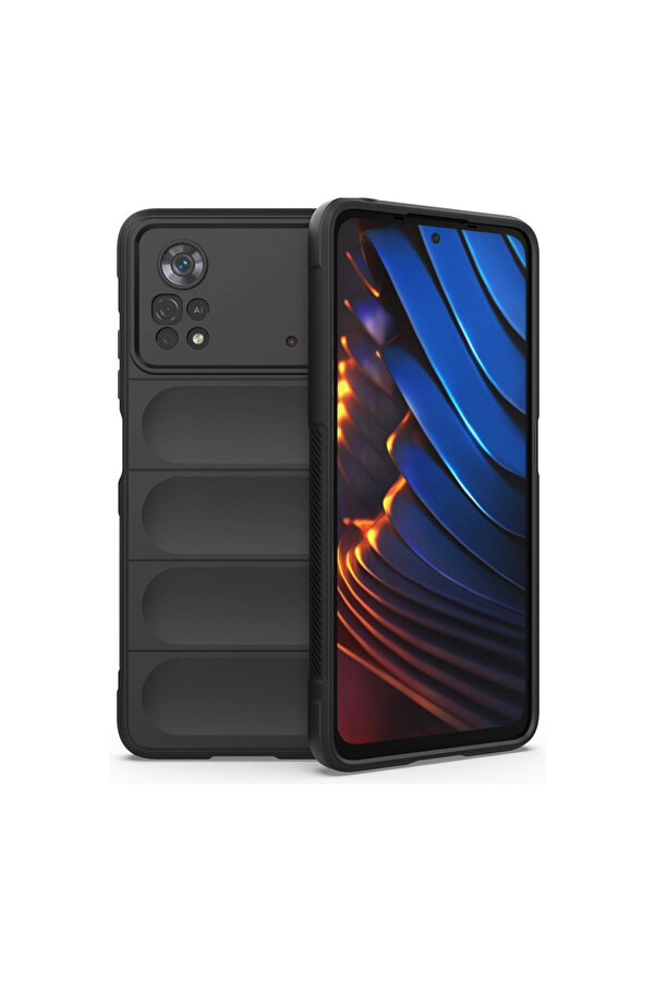 Evi̇mdeyokyok Xi̇aomi̇ Poco X4 Pro 5G Kılıf Opti̇mum Si̇li̇kon - Si̇yah