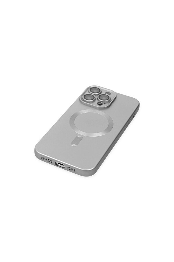 Evi̇mdeyokyok Apple İphone 14 Pro Kılıf Moshi̇ Lens Magneti̇csafe Si̇li̇kon - Gümüş