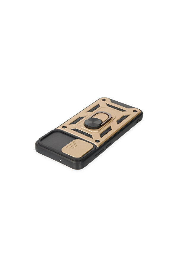 Evi̇mdeyokyok Samsung Galaxy A03 Kılıf Pars Lens Yüzüklü Si̇li̇kon - Gold