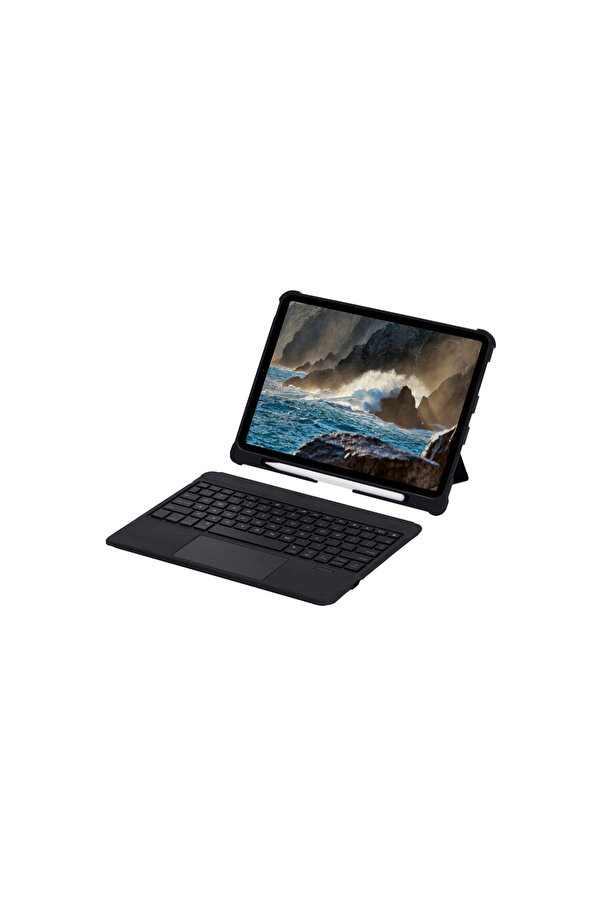 Evi̇mdeyokyok Apple T5209D İpad Pro 12.9 (2021) Kılıf İnter Ledli̇ Klavyeli̇ Tablet Kılıfı - Si̇yah