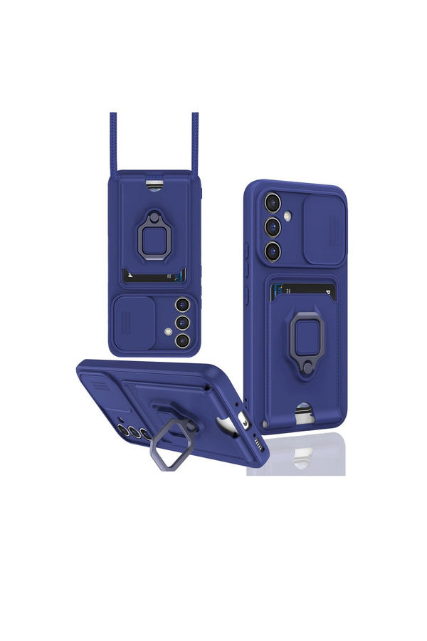 Evi̇mdeyokyok Samsung Galaxy A25 5G Kılıf Zuma Kartvi̇zi̇tli̇ Yüzüklü Si̇li̇kon - Laci̇vert