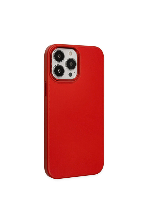 Evi̇mdeyokyok Apple İphone 13 Pro Max Kılıf Asya Deri̇ Si̇li̇kon - Kırmızı
