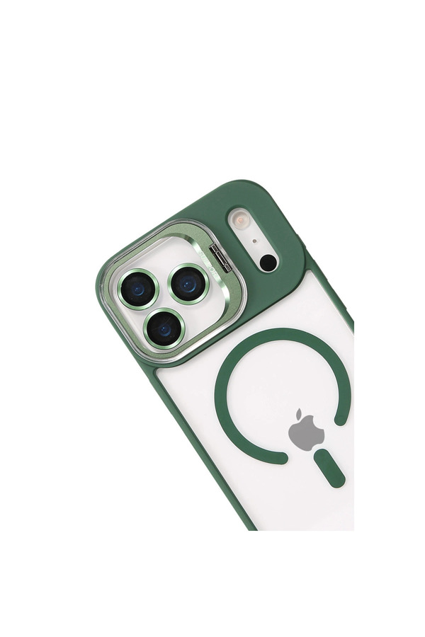 Evi̇mdeyokyok Joko Apple İphone 17 Pro Remi̇m Lensli̇ Magsafe Standlı Kapak - Koyu Yeşi̇l