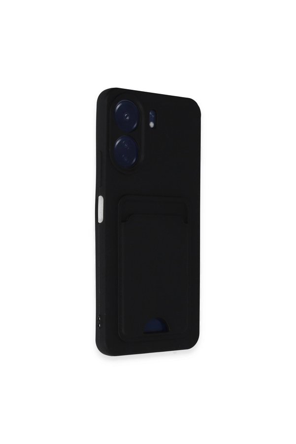 Evimdeyokyok Xiaomi Redmi 13C Kılıf Kelvin Kartvizitli Silikon - Siyah