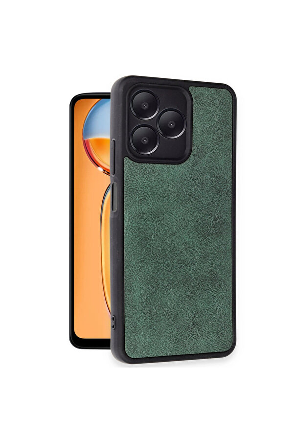 Evi̇mdeyokyok Realme Note 50 4G Kılıf Aras Deri̇ Kapak - Koyu Yeşi̇l
