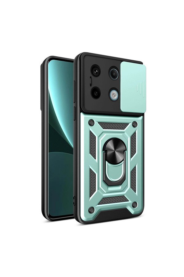 Evi̇mdeyokyok Xi̇aomi̇ Poco X6 Pro Kılıf Pars Lens Yüzüklü Si̇li̇kon - Yeşi̇l