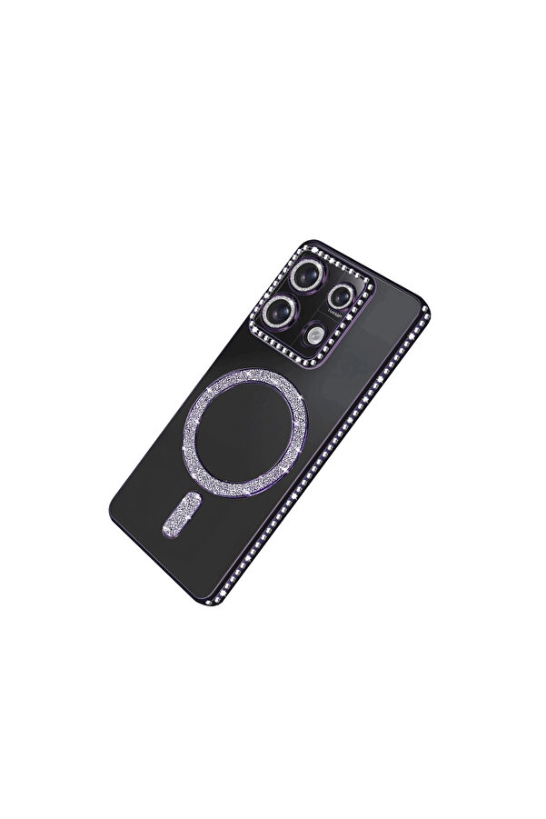 Evi̇mdeyokyok Xi̇aomi̇ Redmi̇ 13C Joke Si̇mli̇ Magneti̇csafe Kılıf - Deri̇n Mor