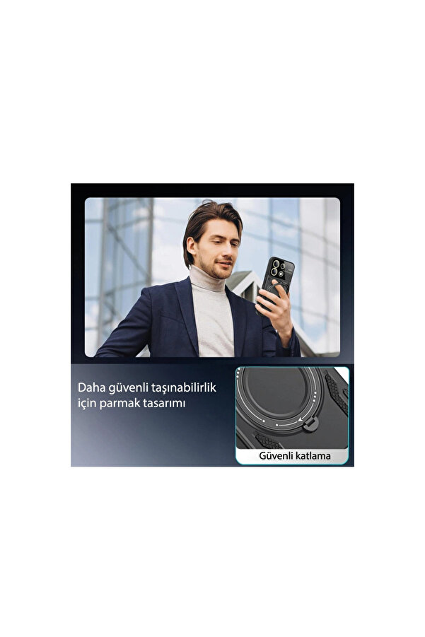 Evi̇mdeyokyok Apple İphone 11 Kılıf Joy Lens Standlı Kapak - Koyu Yeşi̇l