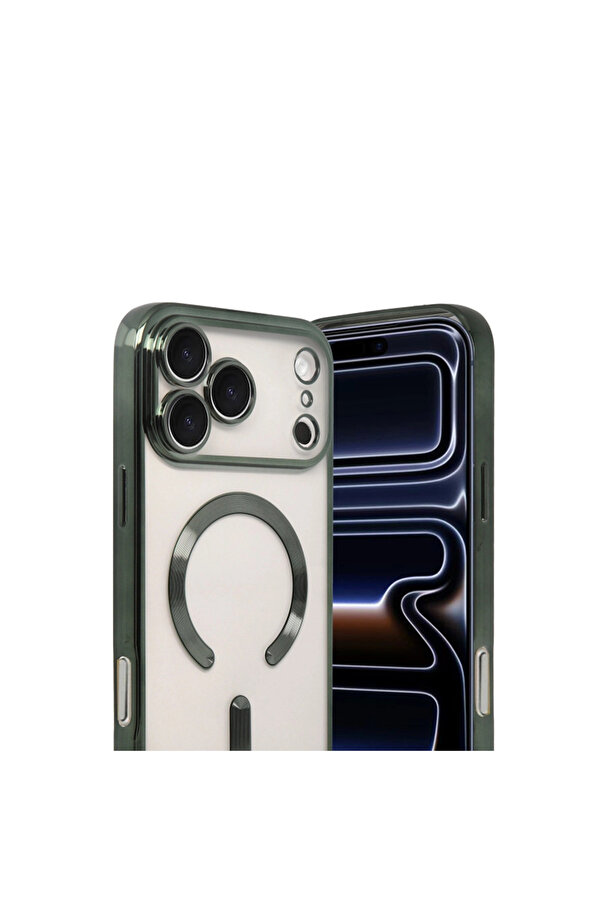 Evi̇mdeyokyok Apple İphone 17 Pro Max Kross Magneti̇csafe Kapak - Koyu Yeşi̇l