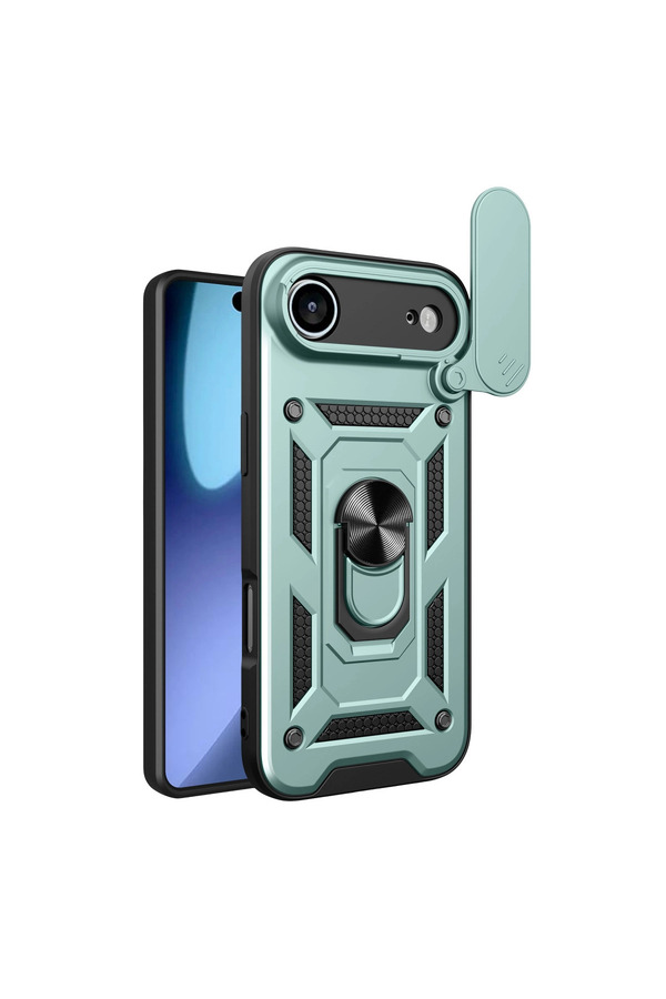 Evi̇mdeyokyok Apple İphone 17 Ai̇r Pars Lens Yüzüklü Si̇li̇kon - Yeşi̇l