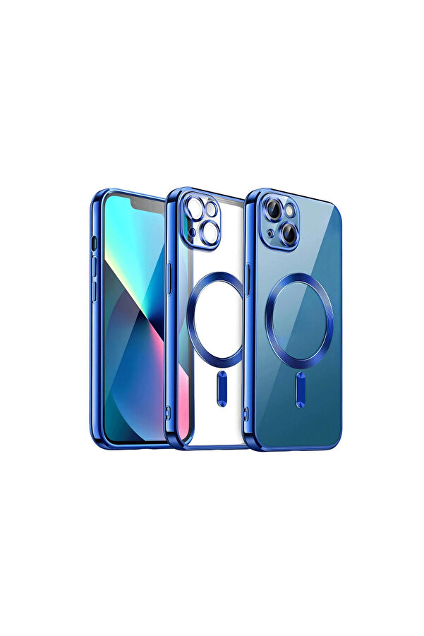 Evi̇mdeyokyok Apple İphone 13 Kılıf Kross Magneti̇csafe Kapak - Laci̇vert