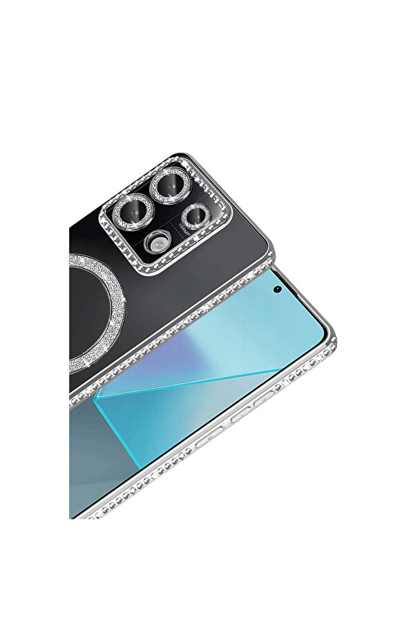 Evi̇mdeyokyok Xi̇aomi̇ Redmi̇ Note 13 Pro 4G Joke Si̇mli̇ Magneti̇csafe Kılıf - Gümüş