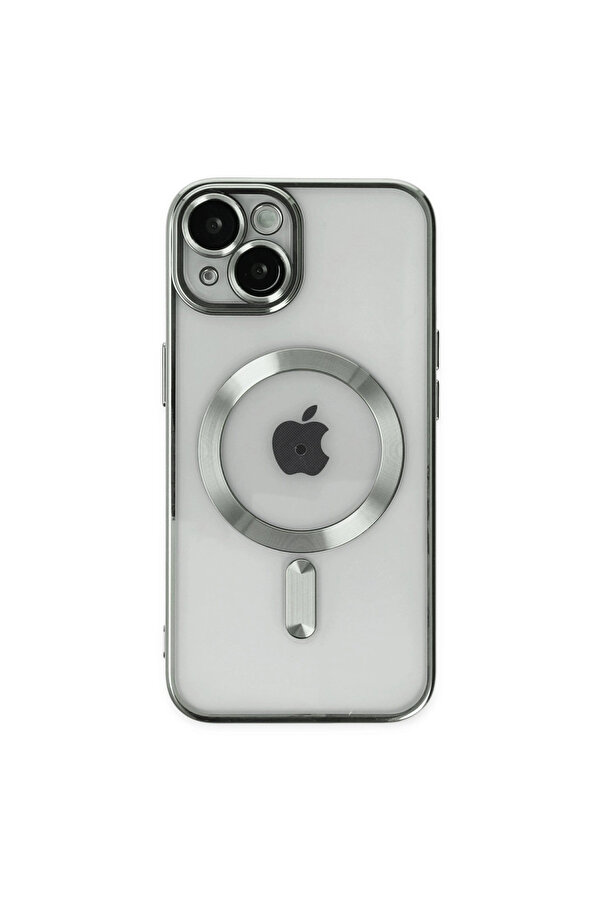 Evi̇mdeyokyok Apple İphone 14 Kılıf Kross Magneti̇csafe Kapak - Gümüş