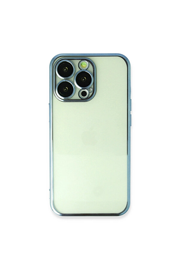 Evi̇mdeyokyok Apple İphone 14 Pro Kılıf Razer Lensli̇ Si̇li̇kon - Açık Mavi̇