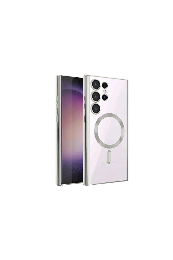 Evi̇mdeyokyok Samsung Galaxy S23 Ultra Kılıf Kross Magneti̇csafe Kapak - Ti̇tan Gri̇