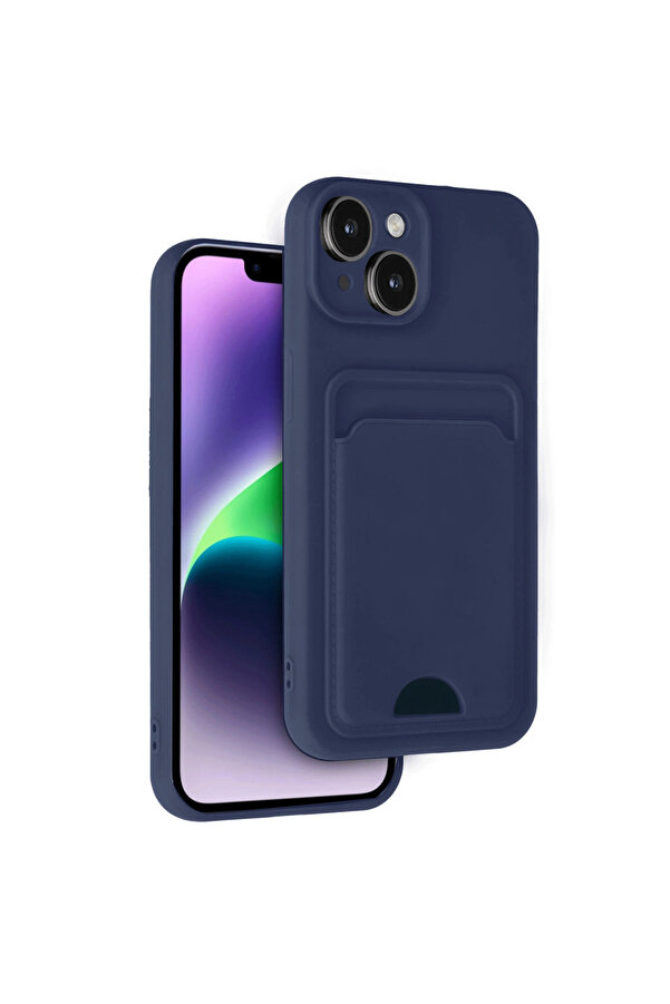 Evi̇mdeyokyok Apple İphone 14 Kılıf Kelvi̇n Kartvi̇zi̇tli̇ Si̇li̇kon - Laci̇vert